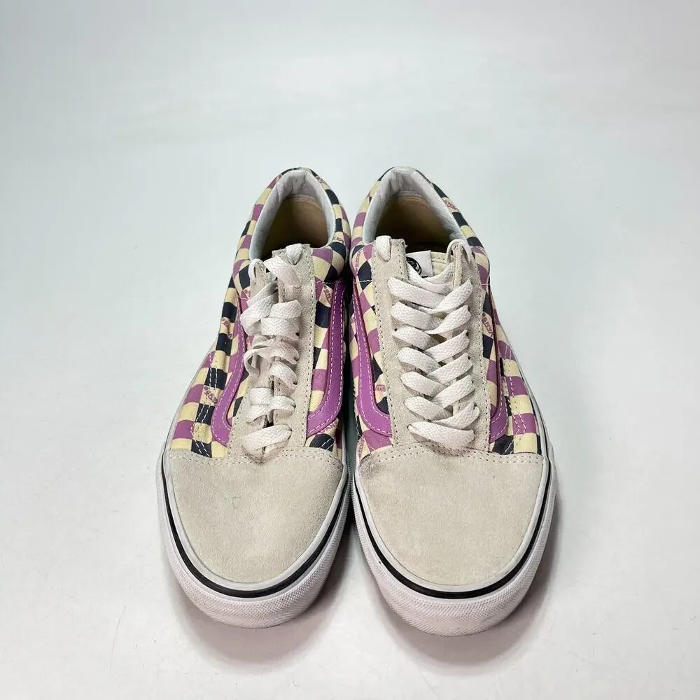Vans Old Skool Violet Checkerboard Low Top Skate Shoes 721277 Women's Size 8.5